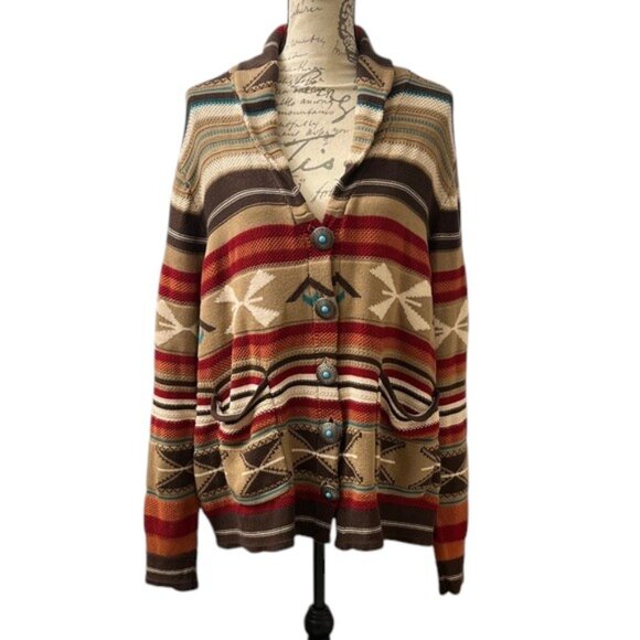 Cotton & Rye Outfitters Indie Cardigan Aztec Print - Picture 1 of 9
